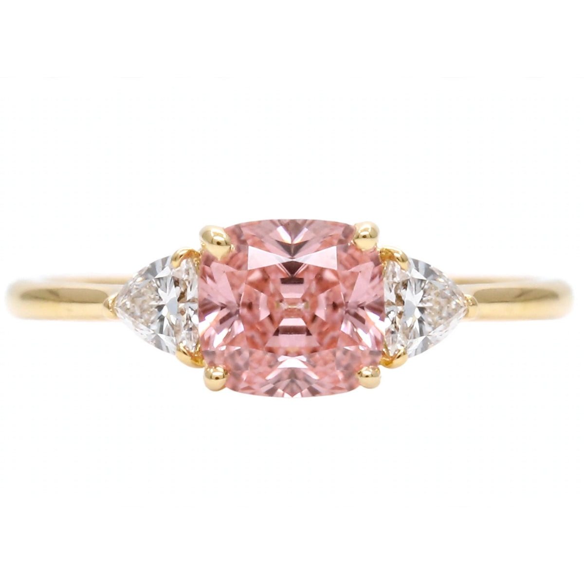 2.40 CT CUSHION BRILLIANT LAB DIAMOND RING • 2.00 CT CENTER • 14K WHITE GOLD • IGI CERTIFICATE INCLUDED