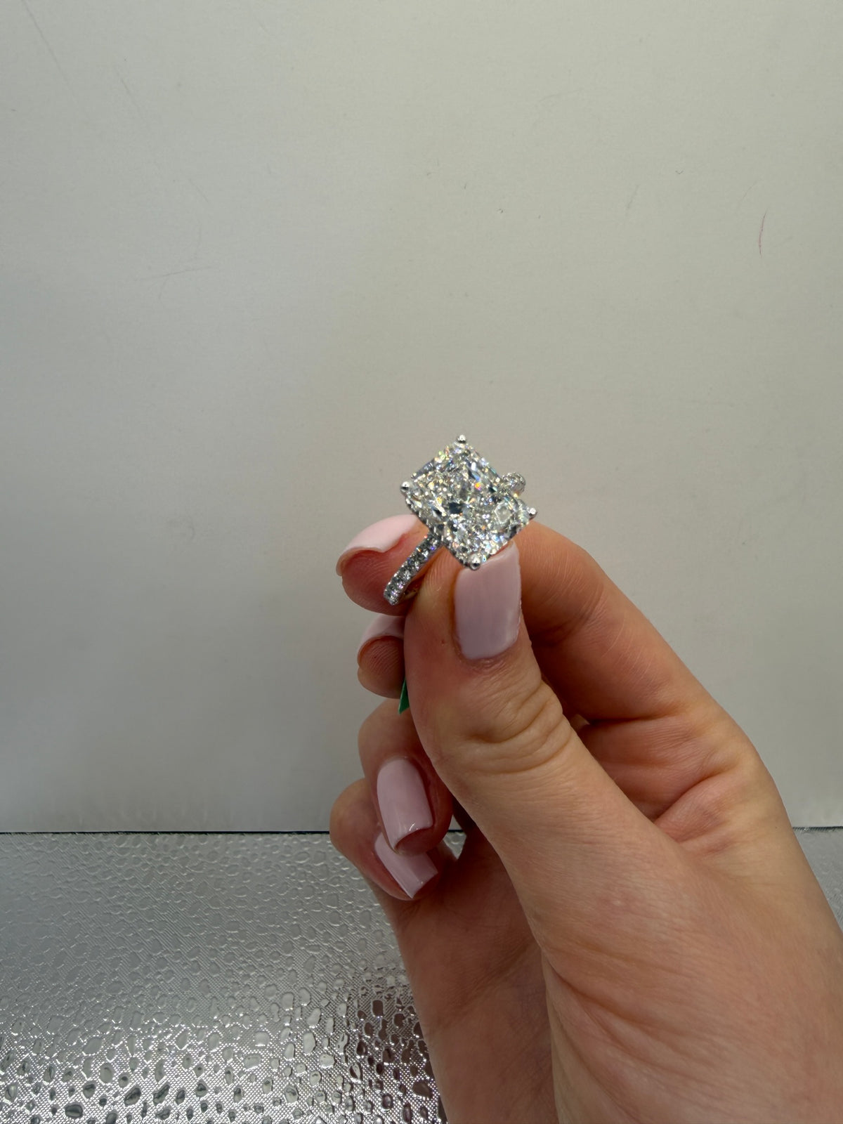 4 CT IGI Certified Cushion Lab-Grown Diamond Engagement Ring • E Color VS1 • 14K White Gold