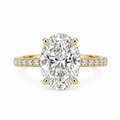 7.08 CT OVAL BRILLIANT LAB DIAMOND RING • 6.09 CT CENTER • E COLOR • VS1 • IGI CERTIFIED