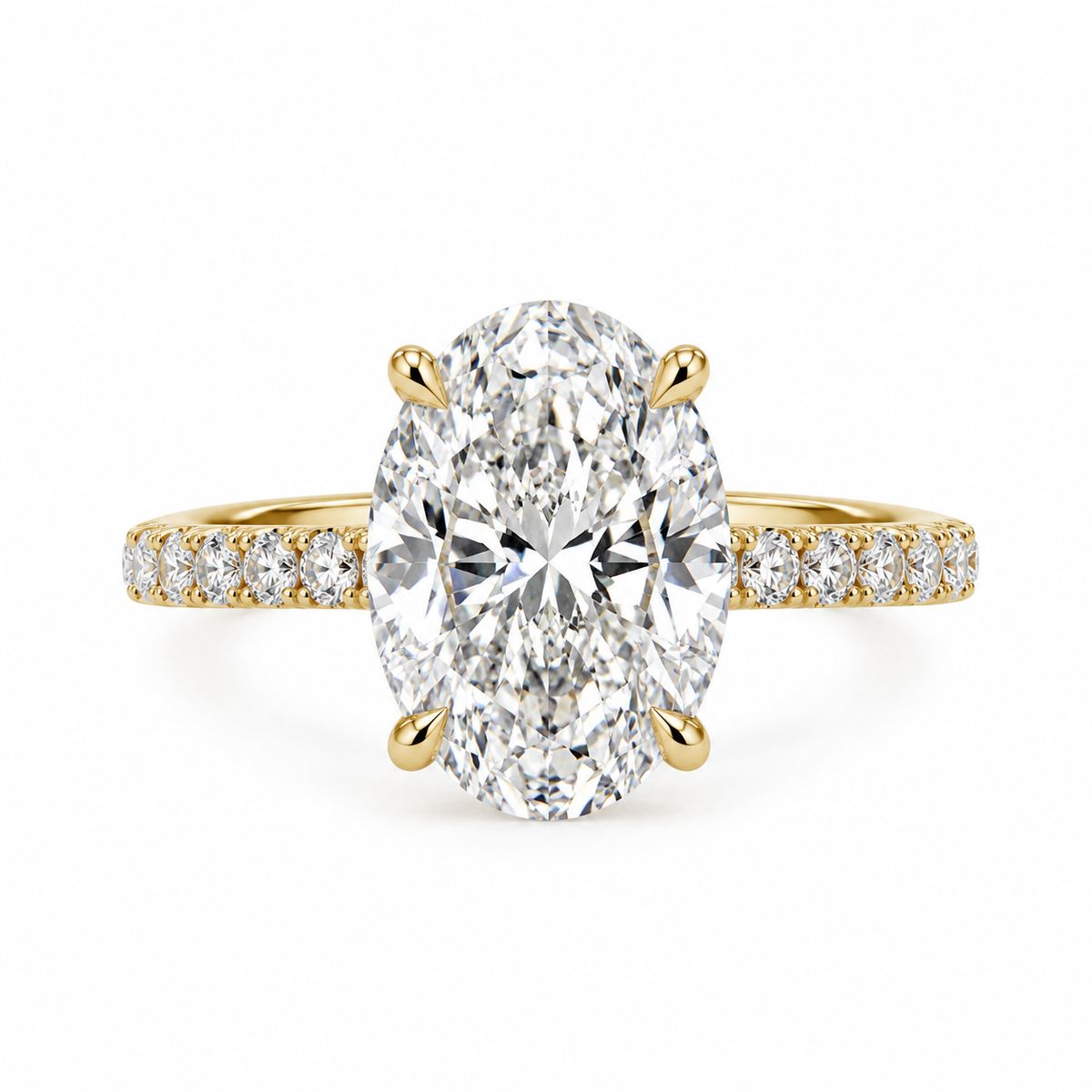 7.08 CT OVAL BRILLIANT LAB DIAMOND RING • 6.09 CT CENTER • E COLOR • VS1 • IGI CERTIFIED