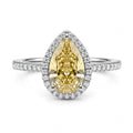 5.50 CT PEAR LAB DIAMOND RING • 4.99 CT CENTER • FANCY YELLOW • IGI CERTIFIED