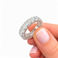 14K White Gold Non-Certified Lab-Grown Diamond Ring • 6.25 Carat Total Weight • E-F Color • Size 7