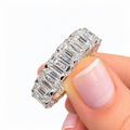 14K White Gold Non-Certified Lab-Grown Diamond Ring • 6.50 Carat Total Weight • E-F Color • Size 7