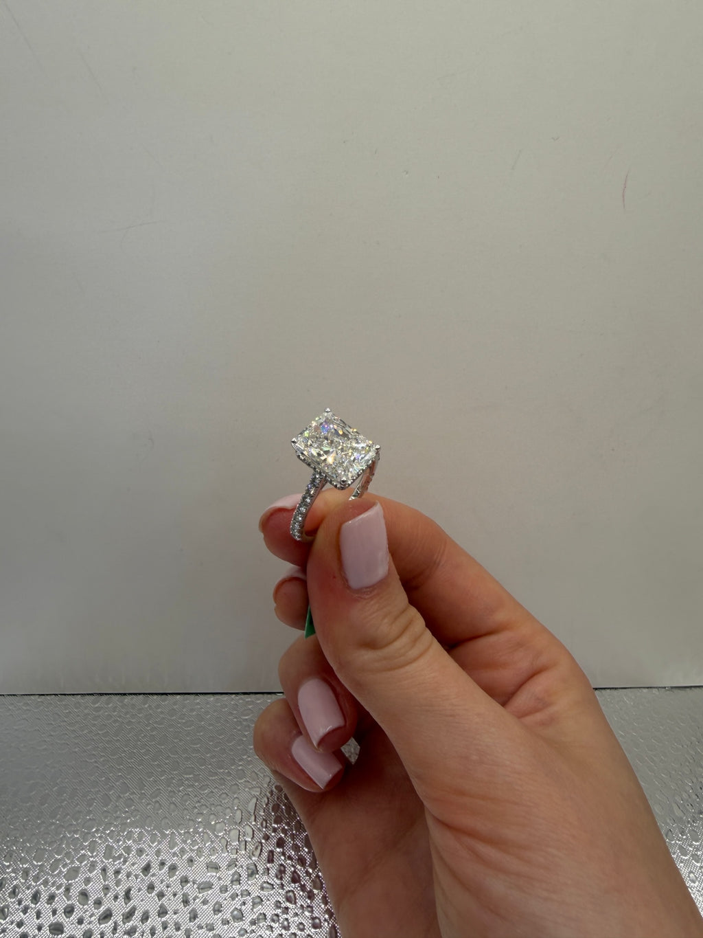 4 CT IGI Certified Cushion Lab-Grown Diamond Engagement Ring • E Color VS1 • 14K White Gold