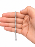 14K White Gold Tennis Bracelet • Non-IGI Certified • 4.85 Carat Total Weight • Square Stones