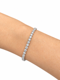 14K White Gold Tennis Bracelet • Non-IGI Certified • 7.08 Carat Total Weight • Round Stones