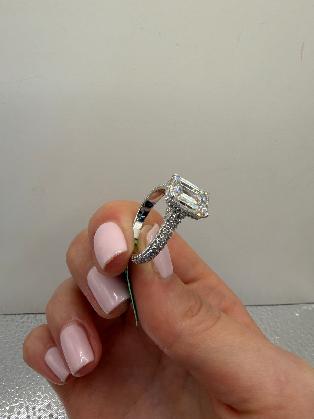 3.10 CT IGI Certified Cushion Lab-Grown Diamond Engagement Ring • E Color VVS2 • 14K White Gold