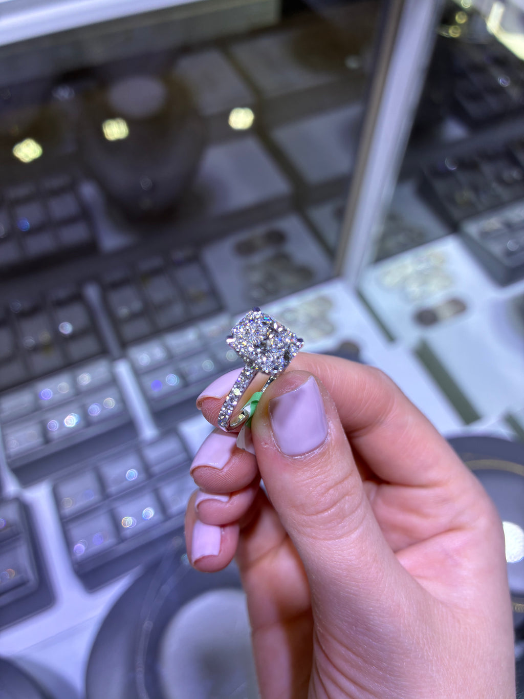 3.04 CT IGI Certified Cushion Lab-Grown Diamond Engagement Ring • E Color VVS2 • 4K White Gold