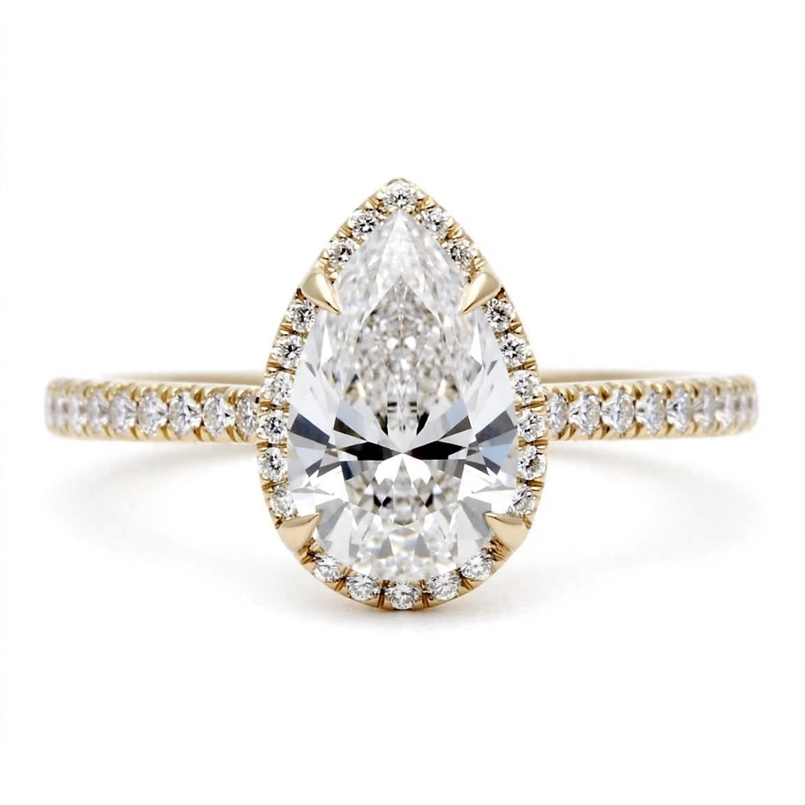 4.79 CT PEAR BRILLIANT LAB DIAMOND RING • 4.05 CT CENTER • E COLOR • VS1 • IGI CERTIFIED