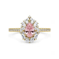 4.70 CT PEAR BRILLIANT LAB DIAMOND RING • 2.50 CT CENTER • FANCY VIVID PINK • VVS2 • IGI CERTIFICATE INCLUDED
