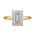 7.09 CT EMERALD CUT LAB DIAMOND RING  • F COLOR • YELLOW GOLD • VVS2 • IGI CERTIFIED