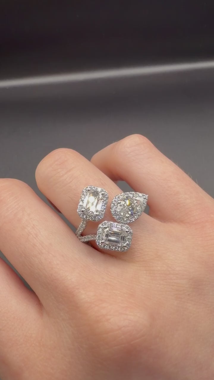 2.68 CTW Lab-Grown Three-Stone Diamond Ring • 14K White Gold