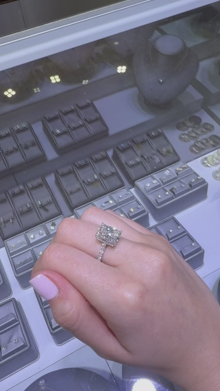 4 CT IGI Certified Cushion Lab-Grown Diamond Engagement Ring • E Color VS1 • 14K White Gold