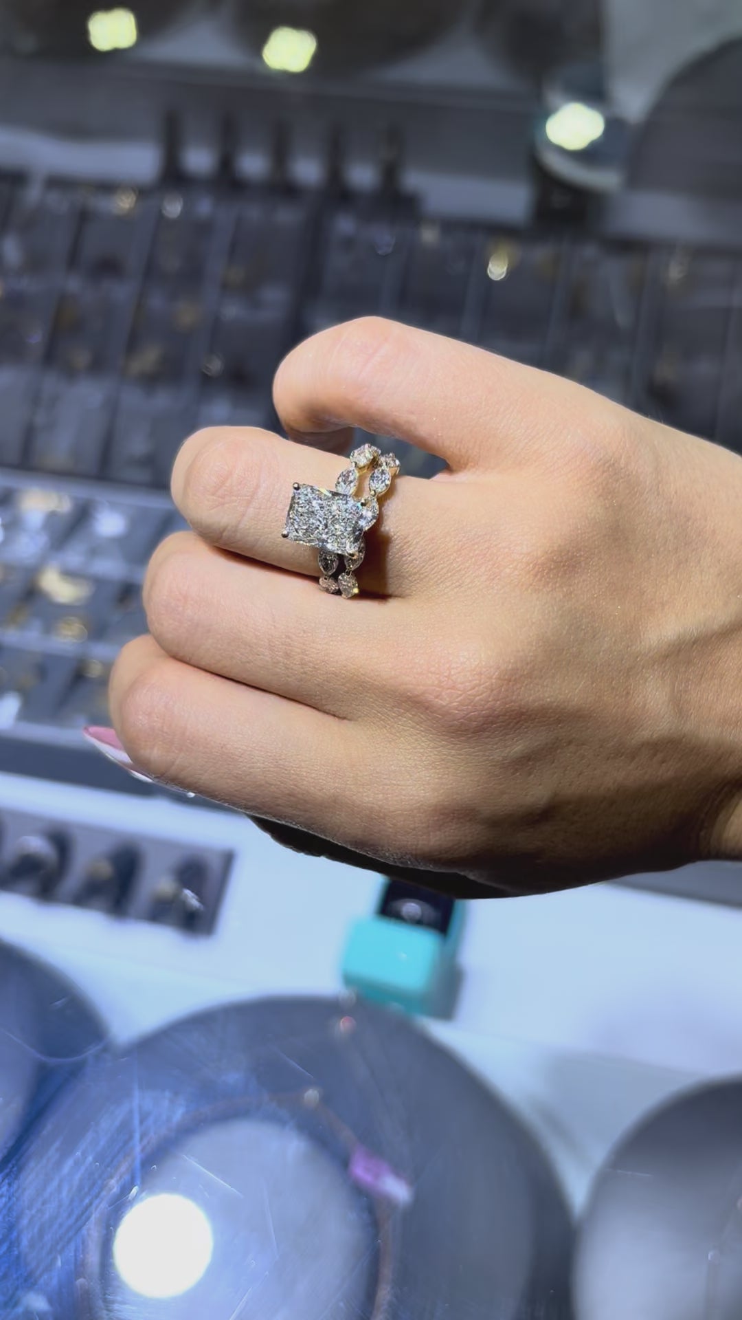 6.52 CT 14K LAB-GROWN DIAMOND ENGAGEMENT SET WITH ETERNITY BAND • 4.07 CARAT CENTER • E COLOR • VS1 CLARITY• IGI CERTIFIED
