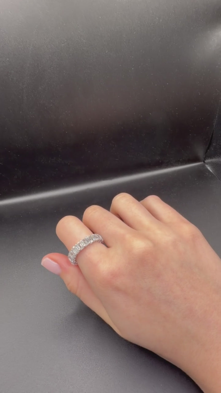 14K White Gold Non-Certified Lab-Grown Diamond Ring • 6.25 Carat Total Weight • E-F Color • Size 7