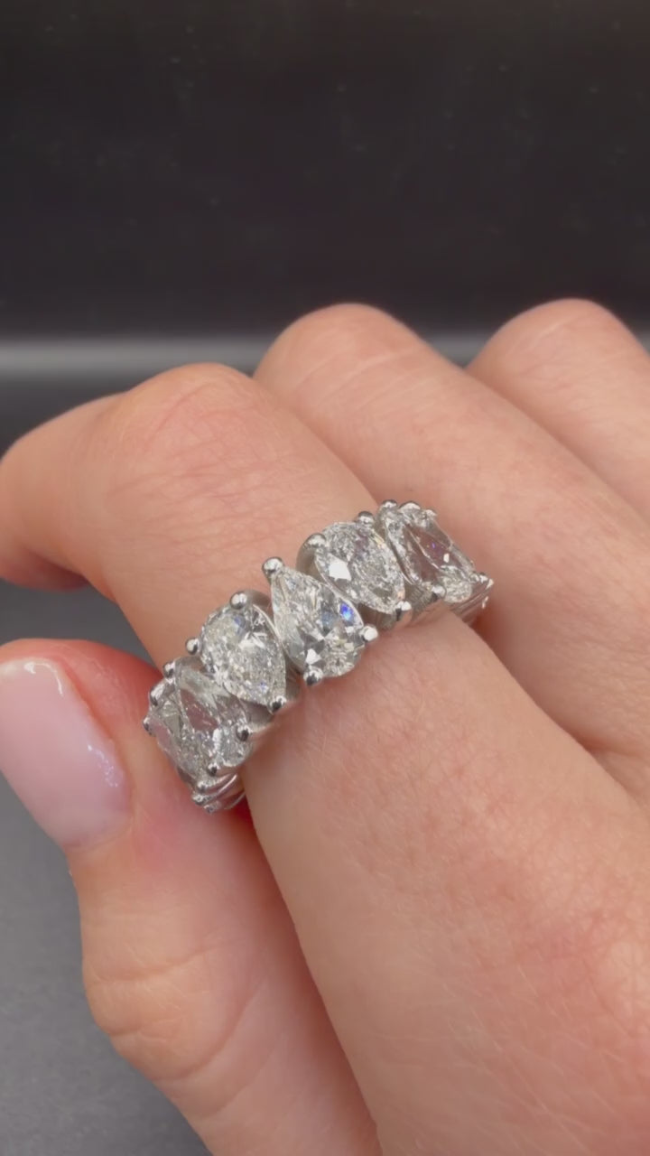 14K White Gold Non-Certified Lab-Grown Diamond Ring • 8 Carat Diamonds • E-F Color • 16 Round Stones • Size 6.5