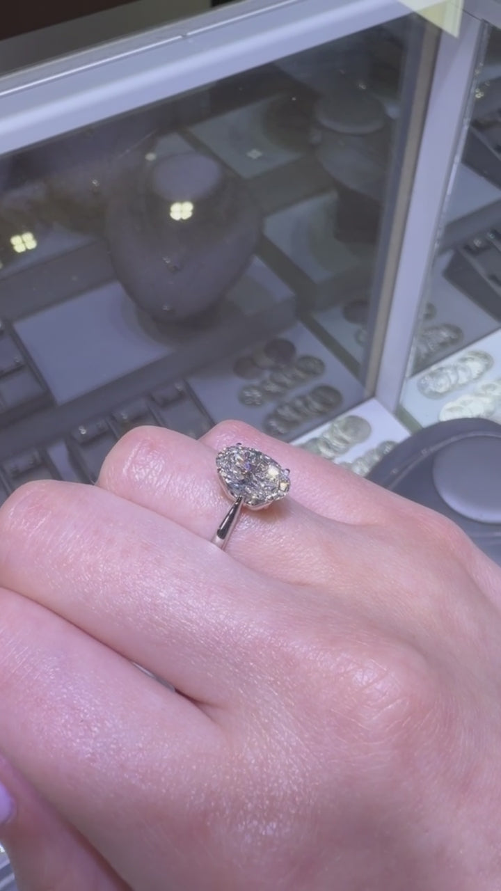 2.57 CT IGI Certified Oval Lab-Grown Diamond Engagement Ring • 14K White Gold