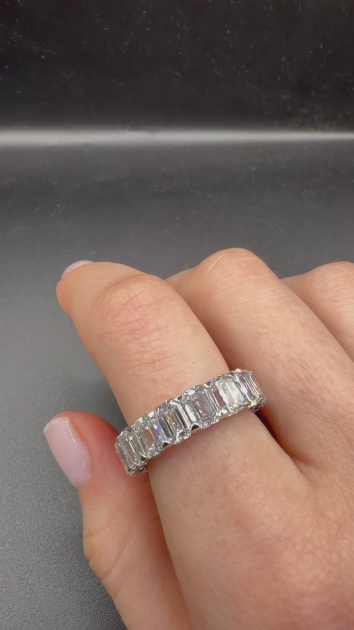 14K White Gold Non-Certified Lab-Grown Diamond Ring • 6.50 Carat Total Weight • E-F Color • Size 7