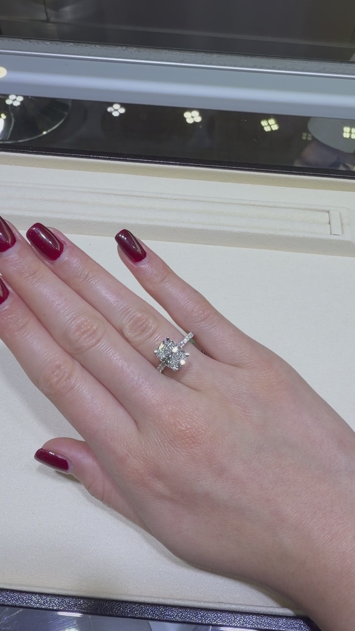 3.04 CT IGI Certified Cushion Lab-Grown Diamond Engagement Ring • E Color VVS2 • 4K White Gold