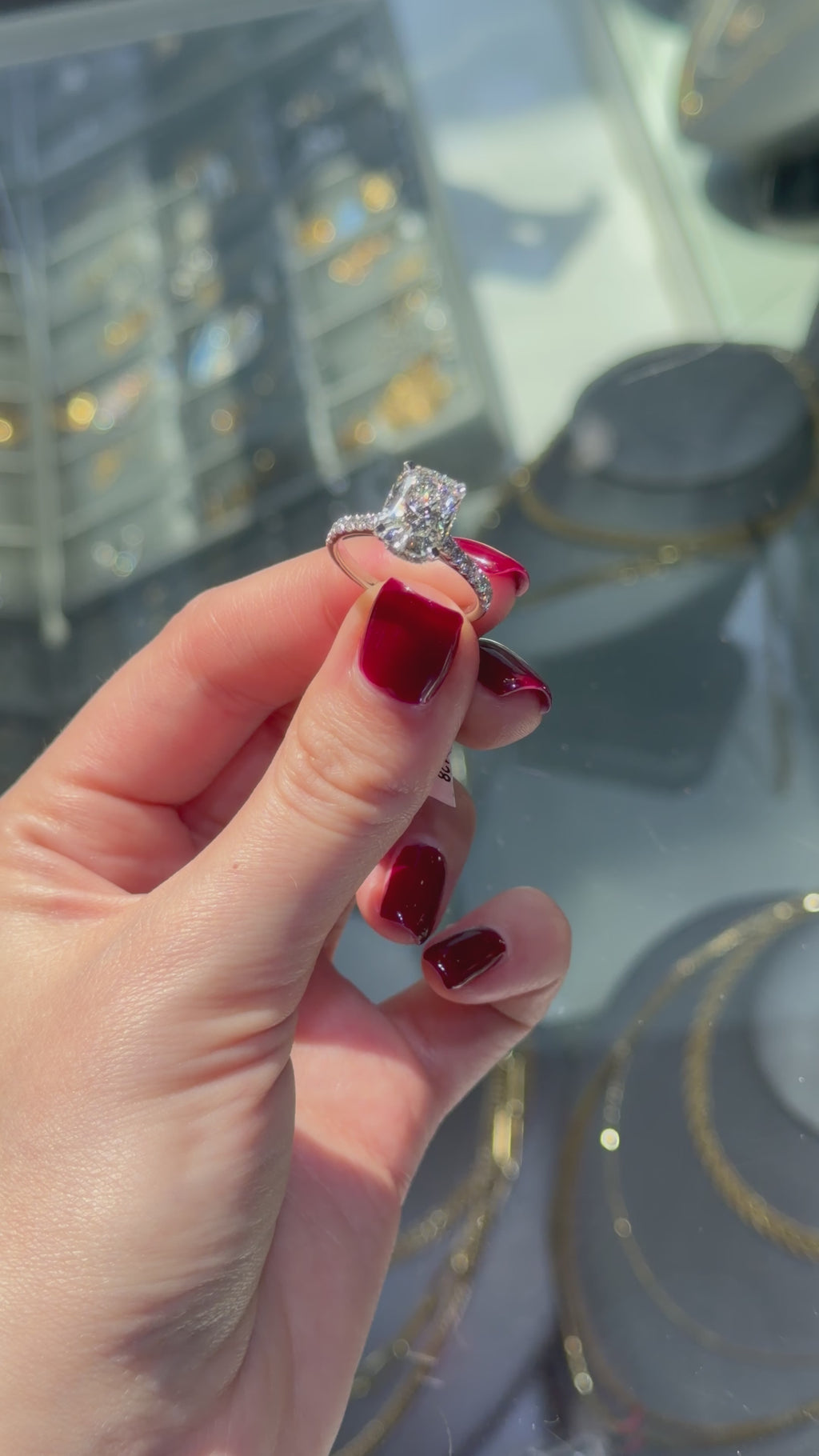 3.04 CT IGI Certified Cushion Lab-Grown Diamond Engagement Ring • E Color VVS2 • 4K White Gold