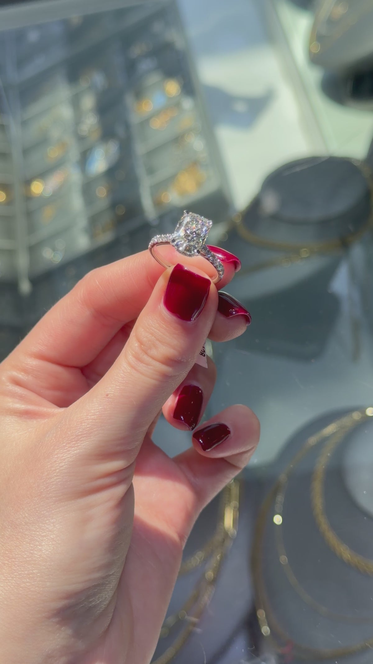 3.04 CT IGI Certified Cushion Lab-Grown Diamond Engagement Ring • E Color VVS2 • 4K White Gold