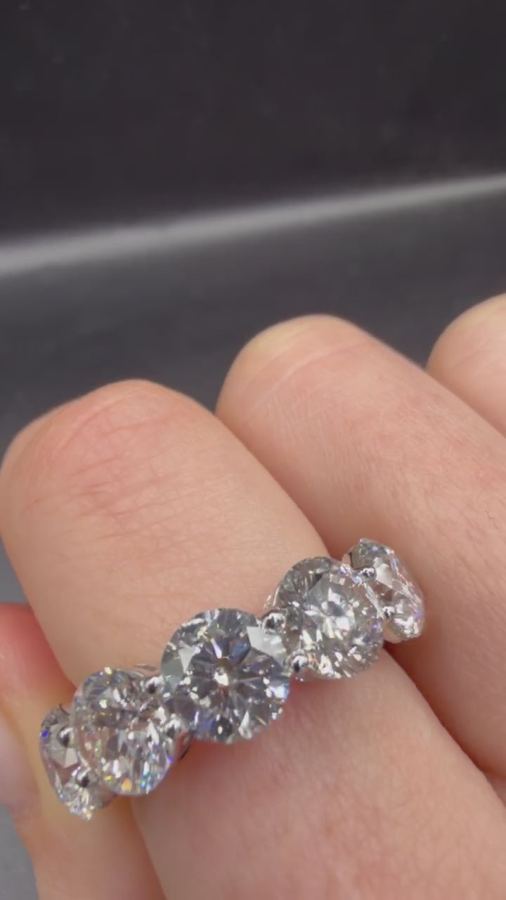 14K White Gold Non-Certified Lab-Grown Diamond Ring • 12 Carat Total Weight • E-F Color • Size 6.5