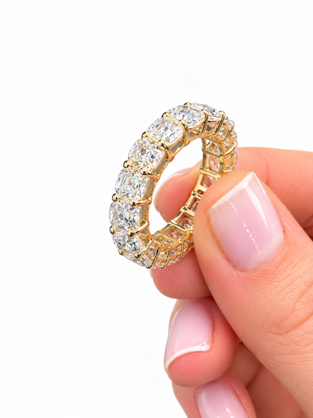 14K Yellow Gold Non-Certified Lab-Grown Diamond Ring • 5.74 Carat Total Weight • E-F Color • Size 6