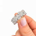 14K White Gold Non-Certified Lab-Grown Diamond Ring • 8 Carat Diamonds • E-F Color • 16 Round Stones • Size 6.5